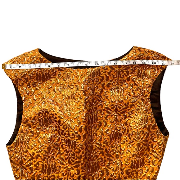 ALICE + OLIVIA Beth Metallic Gold Open Back A-Line Cocktail Mobwife Dres… - Picture 9 of 11